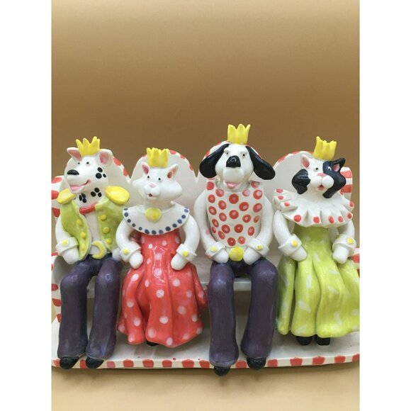 Reigning Cats & Dogs Sexton Sculpture - Unique Ceramic Figurine - Picture 7 of 13